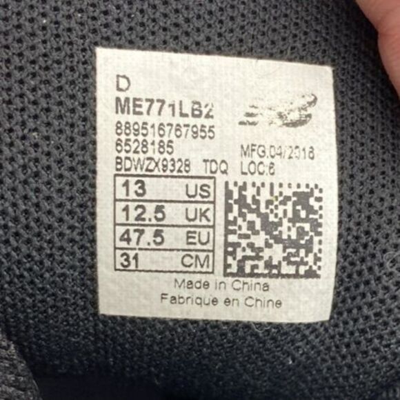 New Balance 771 v2 'Black White' Men's Running Shoes Size 13 - ME771LB2 Sneakers - Picture 11 of 11